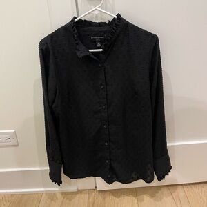 Banana Republic Black Textured Blouse